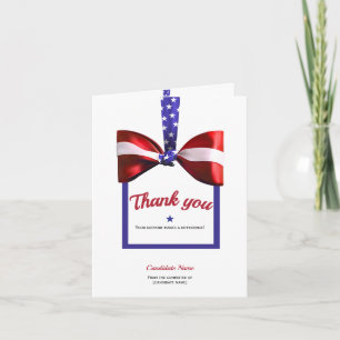 Red Republican Patriotic Holiday Donor Volunteer Thank You Card