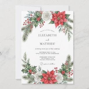 Red Resplendent Winter Wedding Invitation