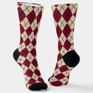 Red Retro Argyle Socks 
