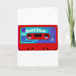 Red Retro Audio Cassette Tape Holiday Card