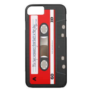 Red Retro Cassette Tape Personalized Cool Unique Case-Mate iPhone Case