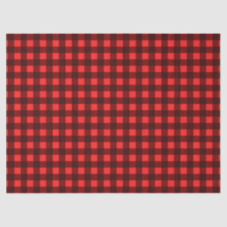 Red Retro Christmas Holiday Tartan Plaid Tissue Paper