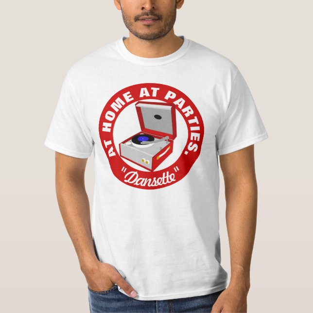 Red Retro Dansette  record player T-Shirt (Front)