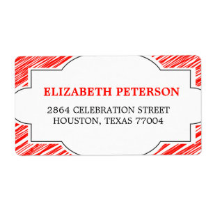 Red Retro frame  holiday address label