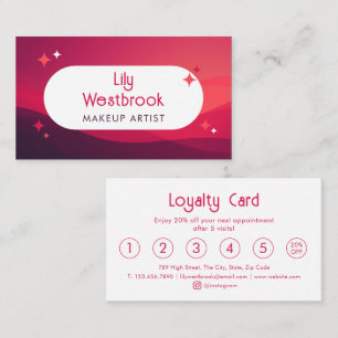 Red Retro Groovy Modern Vintage Wavy Loyalty Card