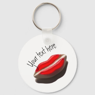 Red Retro Lips Keychain