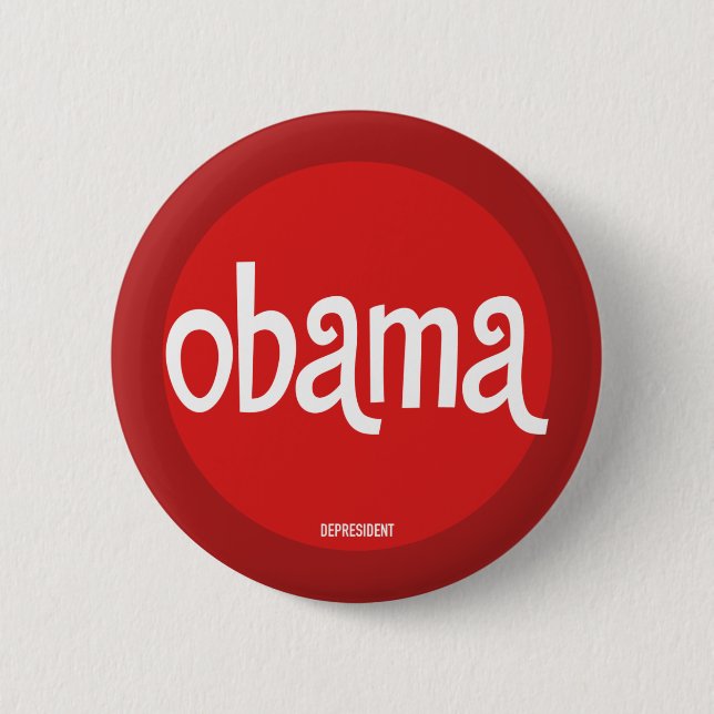 Red Retro Obama Button (Front)
