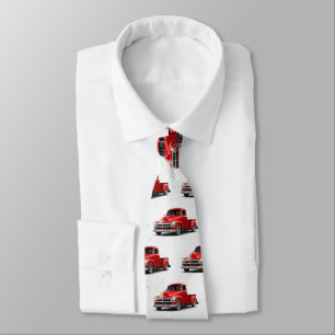 Red Retro Red Truck Tie
