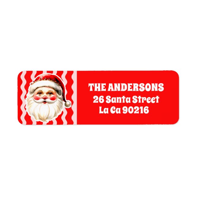 Red Retro Santa Claus Red Ric Rac Noël (Devant)