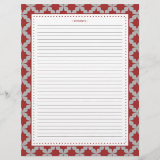 Red Retro Star Additional Recipe Pages