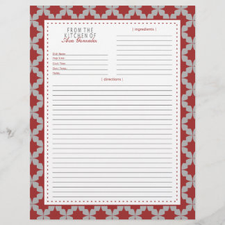 Red Retro Star Recipe Page