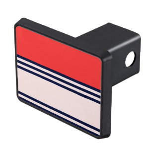Red Retro Stripe Trailer Hitch Cover