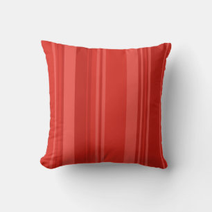 Red Retro Stripes Throw Pillow