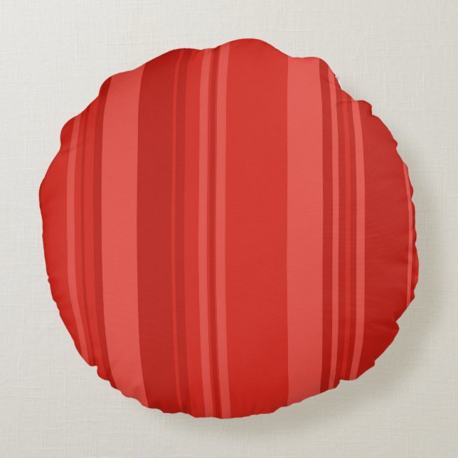 Red Retro Stripes Throw Pillow (Back)