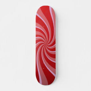 Red Retro Swirls Skateboard