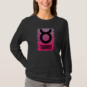 Red Retro Taurus Zodiac Birthday Born In May April T-Shirt