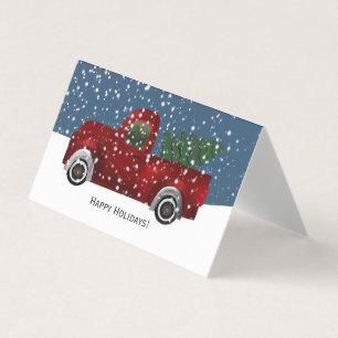 Red Retro Truck Christmas Tree