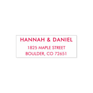 Red Return Address Custom Template Wedding Self-inking Stamp