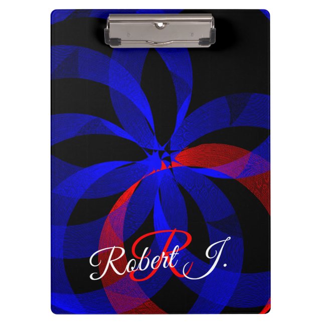 Red Revolving Accent Geometric Clipboard (Front)