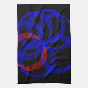 Red Revolving Accent Geometric Kitchen Towel