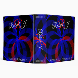 Red Revolving Accent Modern Geometric Binder