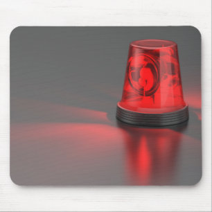 Red revolving emergency beacon light  mouse pad