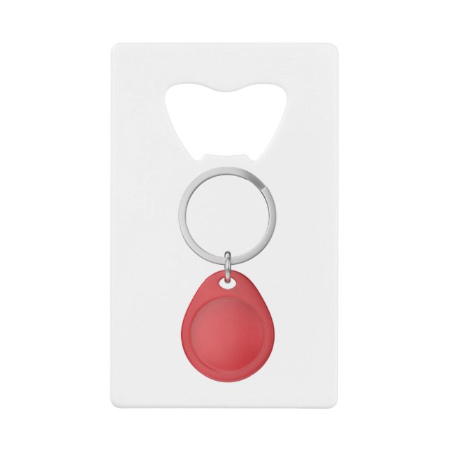 Red RFID key fob Credit Card Bottle Opener (Front)