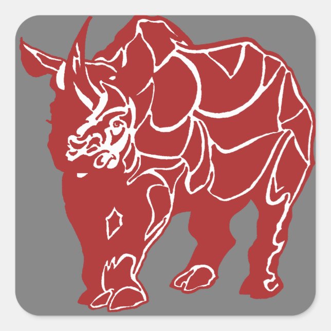 Red Rhinoceras? Of Courseras! Square Sticker (Front)