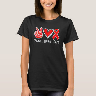 Red Ribbon Awareness Costume Drug Free Peace Love  T-Shirt