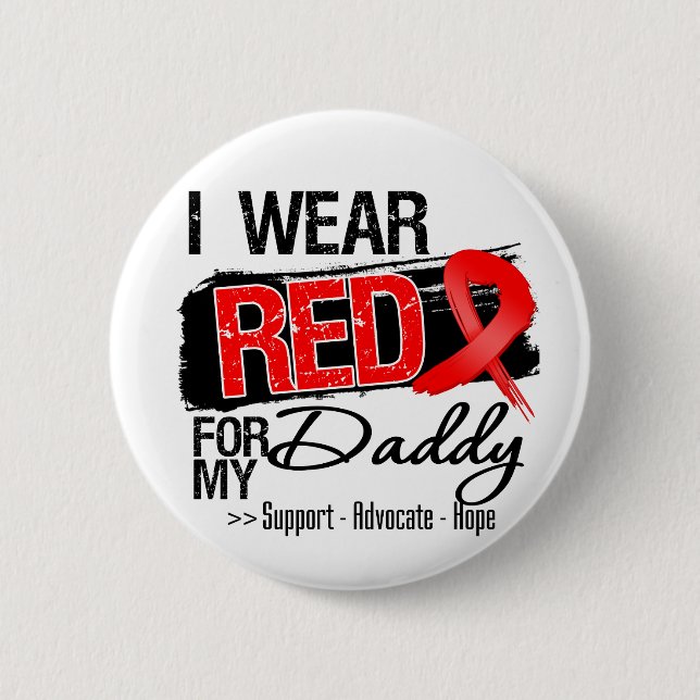 Red Ribbon Awareness - Daddy 2 Inch Round Button (Front)