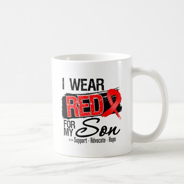 Red Ribbon Awareness - Son Coffee Mug (Right)