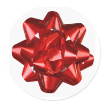 Red Ribbon/Bow Envelope Seal/Sticker