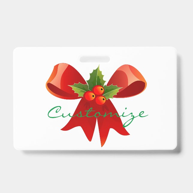 Red Ribbon Bow Holly Thunder_Cove Badge (Front)