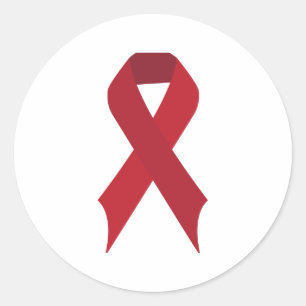 Red Ribbon Classic Round Sticker