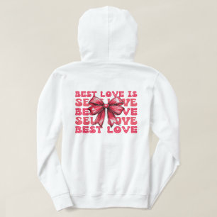 Red Ribbon Coquette bow Valentine's day Self love Hoodie