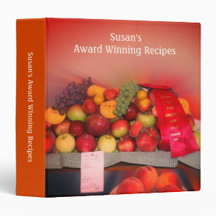 Red Ribbon County Fair Fruit Personalized Recipe Binder