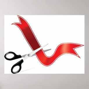 Red Ribbon Cutting Poster