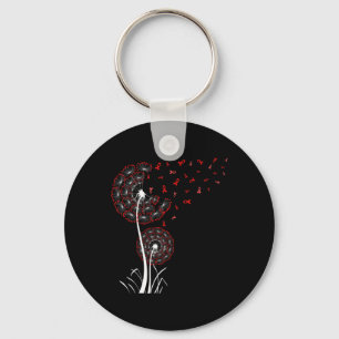 Red Ribbon Dandelion Heart Disease Blood Cancer Aw Keychain
