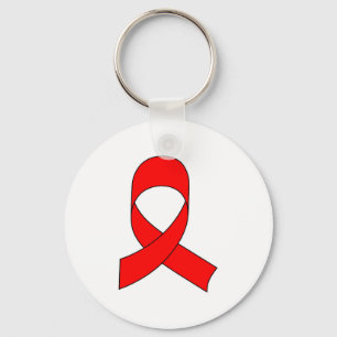 Red Ribbon Drawing Keychain