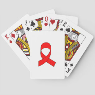 Red Ribbon Drawing Playing Cards