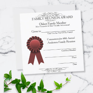 Red Ribbon Elegant Family Reunion Awards Template