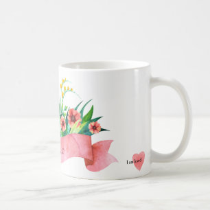 Red Ribbon Floral Mug
