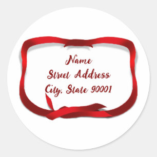 Red Ribbon Gift Tag Christmas 