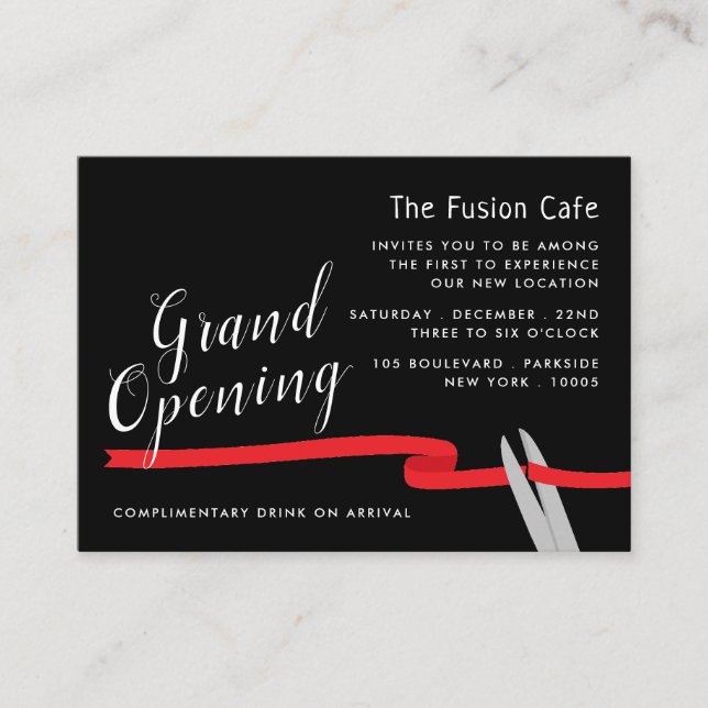 Red Ribbon, Grand Opening Ceremony Enclosure Card (Front)