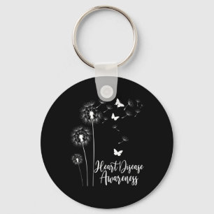 Red Ribbon Heart Disease Awareness Month American  Keychain
