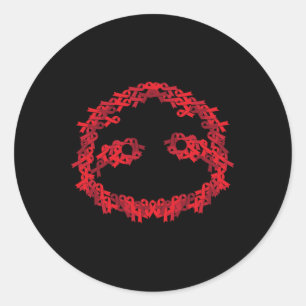 Red Ribbon HIV Aids Brain Aneurysm Sloth Cool Awar Classic Round Sticker