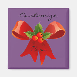 Red Ribbon Holly  Thunder_Cove Magnet
