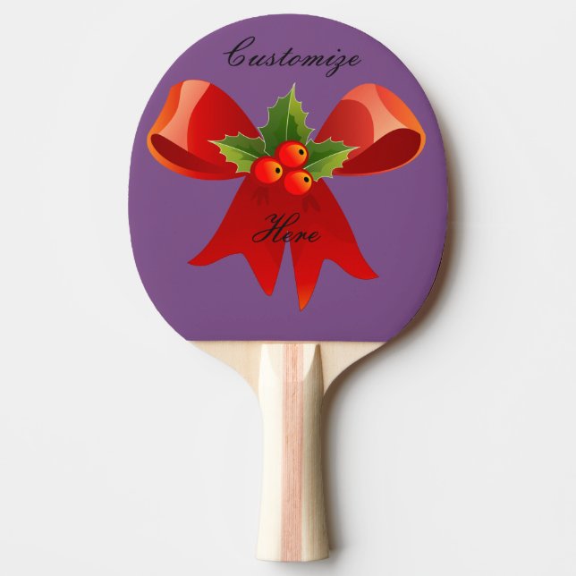 Red Ribbon Holly  Thunder_Cove Ping Pong Paddle (Front)