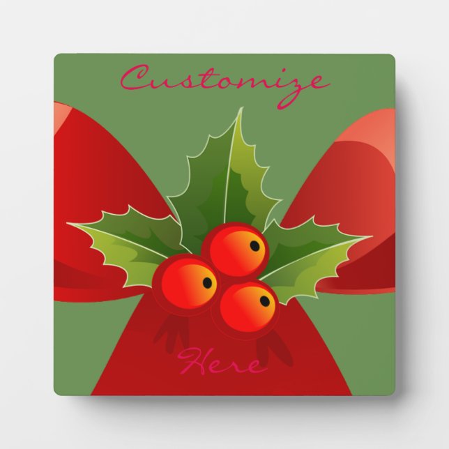 Red Ribbon Holly  Thunder_Cove Plaque (Front)