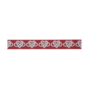 Red Ribbon Infinity Heart Invitation Belly Bands Band